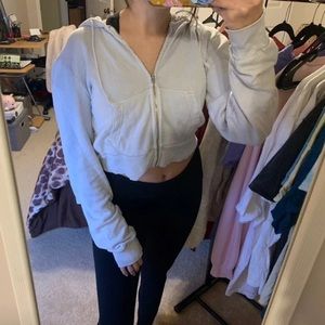 pale blue cropped hoodie (brandy melville)